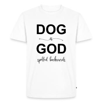 DOG est DIEU orthographié à l’envers, drôle de chien disant - T-shirt Premium bio Homme - blanc - Devant - Nico (187cm)