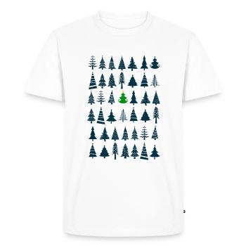 Shining star on green Christmas tree pattern - Men's Premium Organic T-Shirt - white - Front - Nico (187cm)