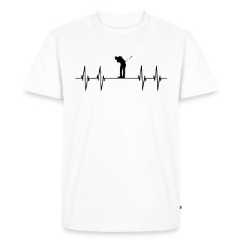 Golfeur Herzschlag - Golfspieler Heartbeat - T-shirt Premium bio Homme - blanc - Devant - Nico (187cm)