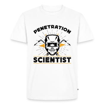 Penetration Scientist Saying Weld Gifts - Men's Premium Organic T-Shirt - white - Front - Nico (187cm)