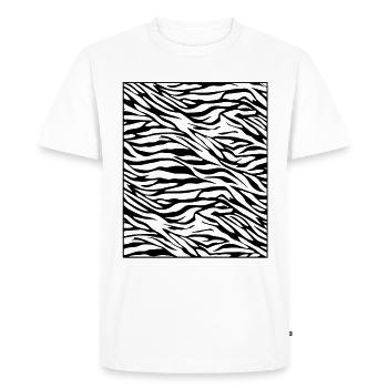 Zebra Stripes - Tiger Pattern - Holiday in Africa - Men's Premium Organic T-Shirt - white - Front - Nico (187cm)