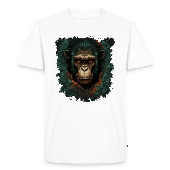 The chimpanzee - Men's Premium Organic T-Shirt - white - Front - Nico (187cm)