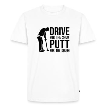 Drôle de dicton de golfeur - Driver Putter Funny - T-shirt Premium bio Homme - blanc - Devant - Nico (187cm)