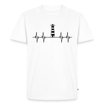 Heartbeat Phare Mer du Nord Côte Mer Mer Baltique - T-shirt Premium bio Homme - blanc - Devant - Nico (187cm)