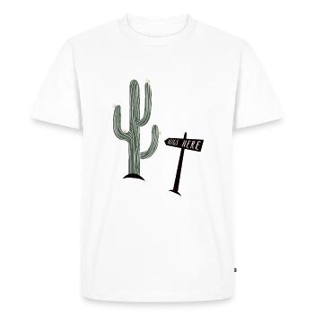 Câlins ici - drôle de dire cactus épineux - T-shirt Premium bio Homme - blanc - Devant - Nico (187cm)