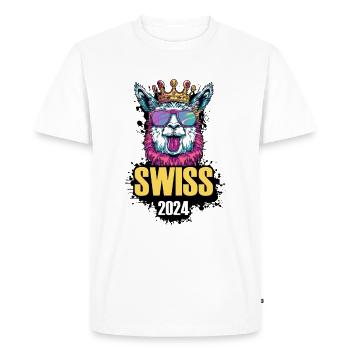 Switzerland 2024 Alpaca Party Holiday Swiss - Men's Premium Organic T-Shirt - white - Front - Nico (187cm)