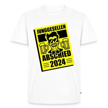 Enterrement de vie de garçon 2024 Enterrement de vie de garçon - T-shirt Premium bio Homme - blanc - Devant - Nico (187cm)
