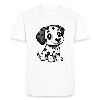 Dalmatien Chien Bande Dessinée Mignon - T-shirt Premium bio Homme - blanc - Devant - Nico (187cm)