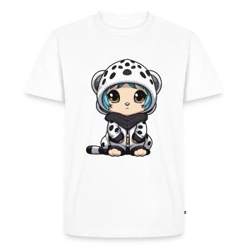 Bébé léopard des neiges léopard d’hiver - T-shirt Premium bio Homme - blanc - Devant - Nico (187cm)