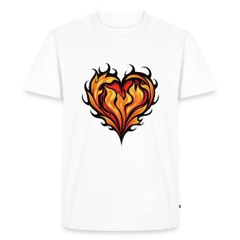 Cœur Feu Amour - T-shirt Premium bio Homme - blanc - Devant - Nico (187cm)