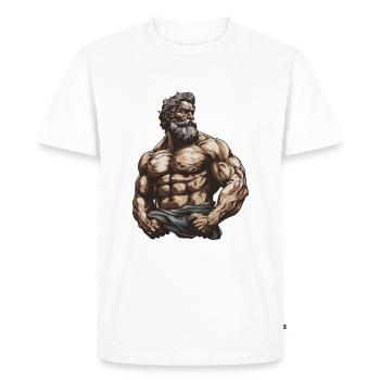 Bodybuilders Muscles Bodybuilding - Men's Premium Organic T-Shirt - white - Front - Nico (187cm)