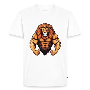 Lion Gym Fitness Arts Martiaux MMA - T-shirt Premium bio Homme - blanc - Devant - Nico (187cm)
