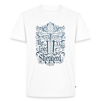Mon berger Jésus verset biblique - T-shirt Premium bio Homme - blanc - Devant - Nico (187cm)