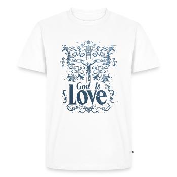 Dieu est amour Jésus-Christ Foi Verset biblique - T-shirt Premium bio Homme - blanc - Devant - Nico (187cm)