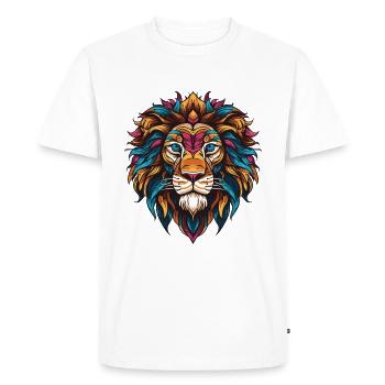Lion Portrait - T-shirt Premium bio Homme - blanc - Devant - Nico (187cm)