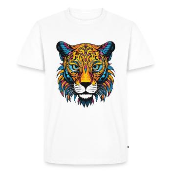 Portrait de guépard - T-shirt Premium bio Homme - blanc - Devant - Nico (187cm)