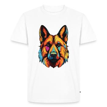 German Shepherd Dog Portrait - Men's Premium Organic T-Shirt - white - Front - Nico (187cm)