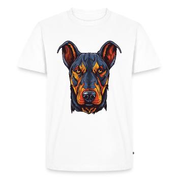 Portrait de chien doberman - T-shirt Premium bio Homme - blanc - Devant - Nico (187cm)