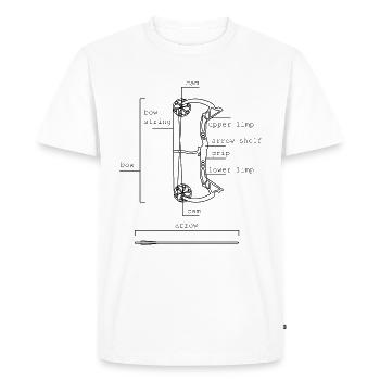 Description de l'arc composé Structure des pièces individuelles - T-shirt Premium bio Homme - blanc - Devant - Nico (187cm)