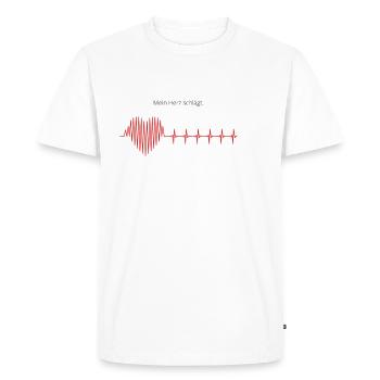Mon cœur bat - T-shirt Premium bio Homme - blanc - Devant - Nico (187cm)