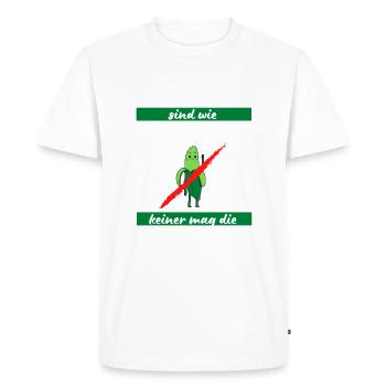 Anti Grüne T-Shirt gegen Baerbock Habeck CDU FDP - Männer Premium Bio T-Shirt - Weiß - Vorne - Nico (187cm)