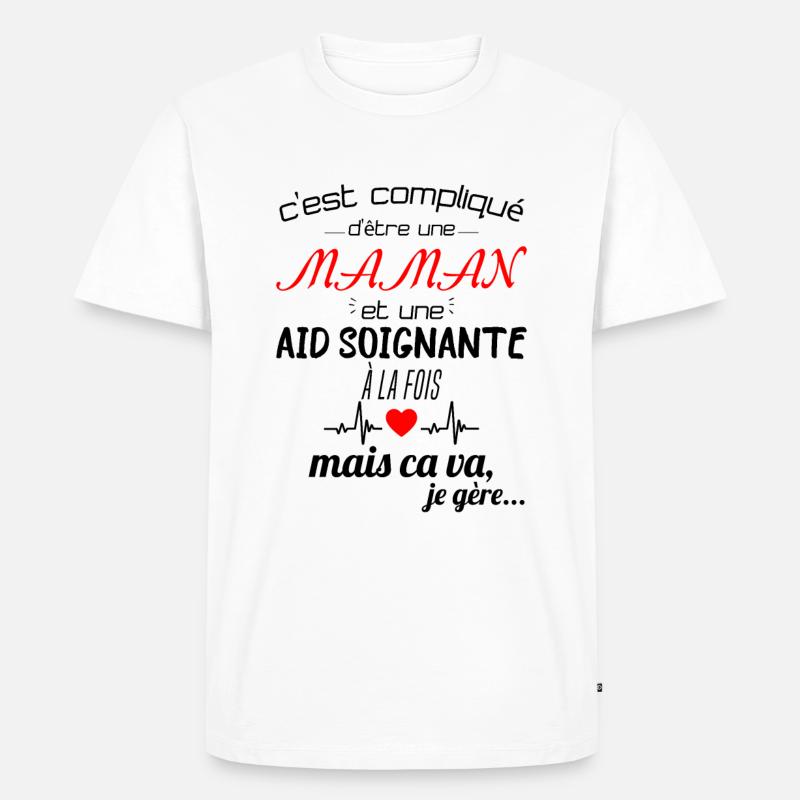 pas parfaite aide-soignante;cadeau aide soignante - T-shirt Premium bio Homme - blanc