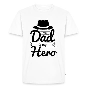 My Dad Is My Hero - Men's Premium Organic T-Shirt - white - Front - Nico (187cm)