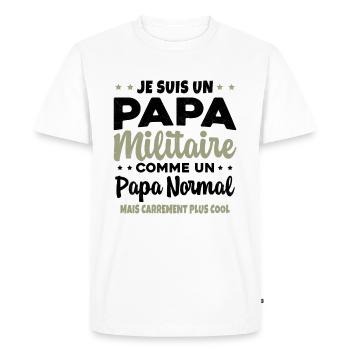 Homme Je Suis Papa Militaire Humour Cadeau soldats - T-shirt Premium bio Homme - blanc - Devant - Nico (187cm)