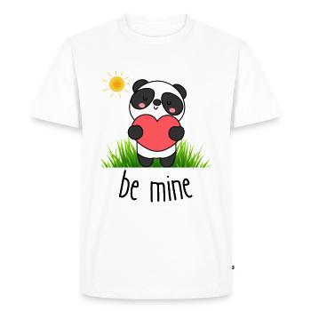Panda - Be mine - Männer Premium Bio T-Shirt - Weiß - Vorne - Nico (187cm)