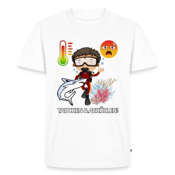 Plongée et refroidissement - T-shirt Premium bio Homme - blanc - Devant - Nico (187cm)