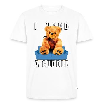 I need a cuddle - Men's Premium Organic T-Shirt - white - Front - Nico (187cm)
