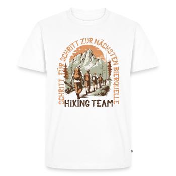 Hiking team in search of beer sources - Men's Premium Organic T-Shirt - white - Front - Nico (187cm)