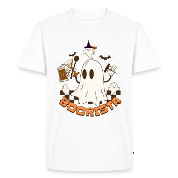 Tshirt Boron – Barman Halloween Tea - T-shirt Premium bio Homme - blanc - Devant - Nico (187cm)