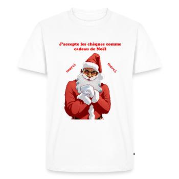 Père noel malicieux - T-shirt Premium bio Homme - blanc - Devant - Nico (187cm)