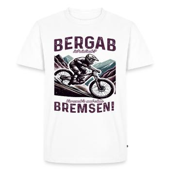 La descente est facile ? Essayez-le sans freins ! - T-shirt Premium bio Homme - blanc - Devant - Nico (187cm)