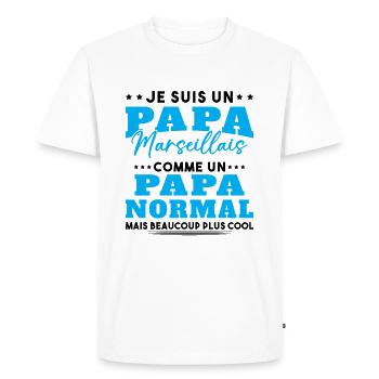 Je suis un Papa Marseillais - T-shirt Premium bio Homme - blanc - Devant - Nico (187cm)