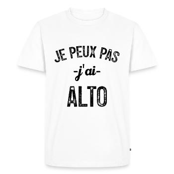 je peux pas j ai alto - T-shirt Premium bio Homme - blanc - Devant - Nico (187cm)