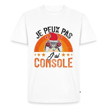 Je peux pas j ai console - T-shirt Premium bio Homme - blanc - Devant - Nico (187cm)