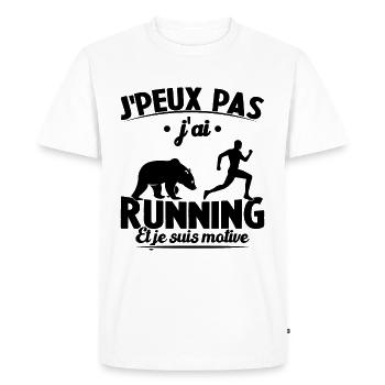Je Peux Pas J ai Running Et Je Suis Motivé - T-shirt Premium bio Homme - blanc - Devant - Nico (187cm)