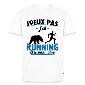 Je Peux Pas J ai Running Et Je Suis Motivé - T-shirt Premium bio Homme - blanc - Devant - Nico (187cm)