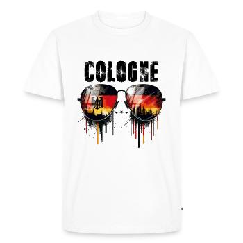 Cologne Sunglasses Design with German Flag - Men's Premium Organic T-Shirt - white - Front - Nico (187cm)