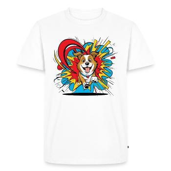 Chien qui rit - T-shirt Premium bio Homme - blanc - Devant - Nico (187cm)
