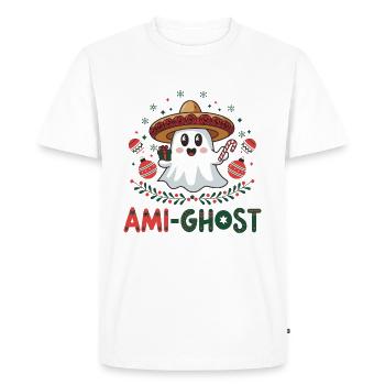 Festive Ghost Collection Christmas - Men's Premium Organic T-Shirt - white - Front - Nico (187cm)