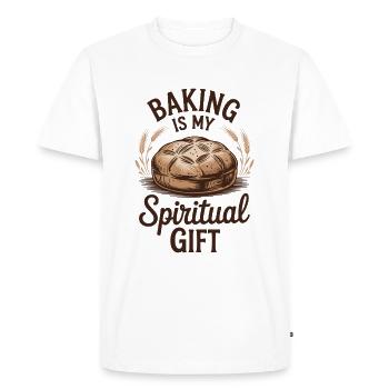 Baking is my spiritual gift - Men's Premium Organic T-Shirt - white - Front - Nico (187cm)