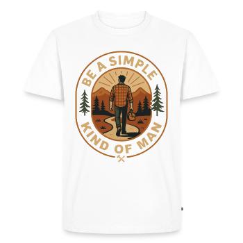 La vie simple de l’homme - T-shirt Premium bio Homme - blanc - Devant - Nico (187cm)