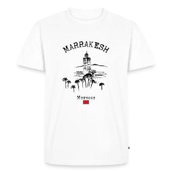 Marrakech Maroc Souvenir Patrimoine marocain - T-shirt Premium bio Homme - blanc - Devant - Nico (187cm)
