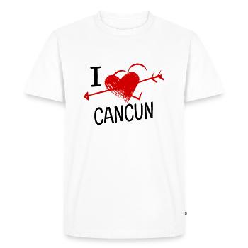 I Love Cancun Herz und Pfeil Stadt Liebe Souvenir - T-shirt Premium bio Homme - blanc - Devant - Nico (187cm)