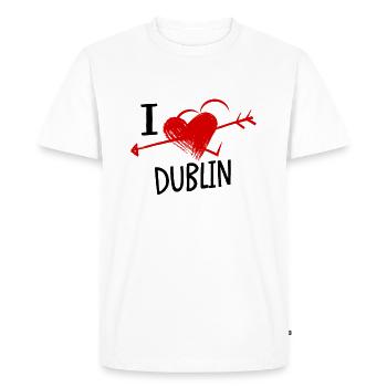 I Love Dublin Herz und Pfeil Stadt Liebe Souvenir - T-shirt Premium bio Homme - blanc - Devant - Nico (187cm)