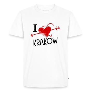 I Love Krakow Herz und Pfeil Stadt Liebe Souvenir - Men's Premium Organic T-Shirt - white - Front - Nico (187cm)