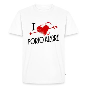 I Love Porto Alegre Herz und Pfeil Stadt Liebe - Men's Premium Organic T-Shirt - white - Front - Nico (187cm)